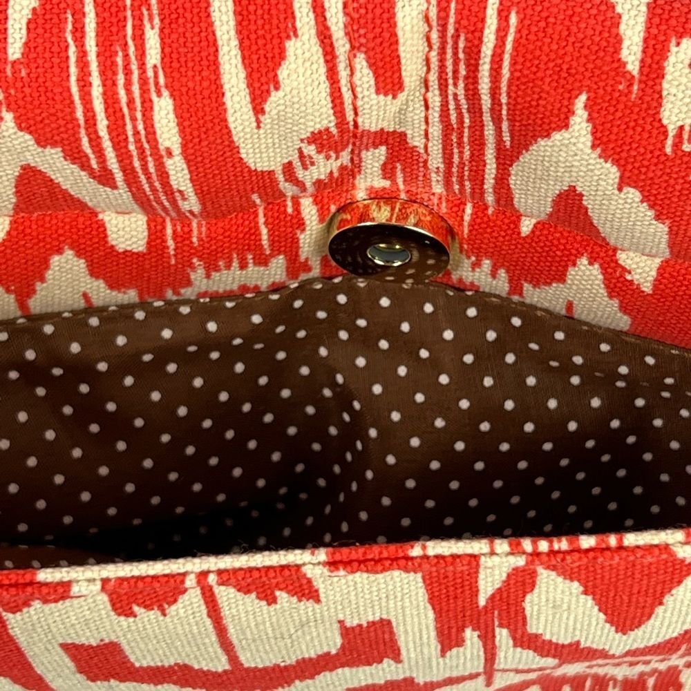 Chico’s orange/white chain flap bamboo turn lock clutch shoulder bag purse NEW - Picture 4 of 11